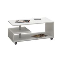 Tavolino, piano laminato, su ruote, bianco, 90x51x40 cm, Vini