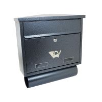 Cassetta postale, con posto per giornali, argento scuro, formato C4, 39x12x41 cm, Damech