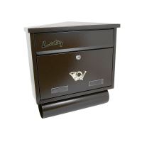 Cassetta postale, con spazio per giornali, marrone, formato C4, 39x12x41 cm, Damech