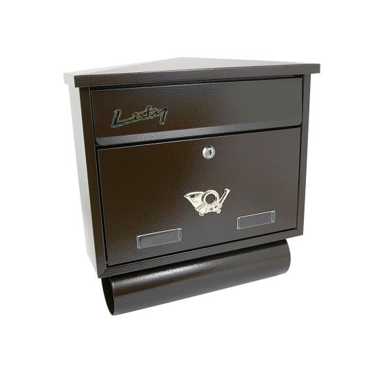 Cassetta postale, con spazio per giornali, marrone, formato C4, 39x12x41 cm, Damech