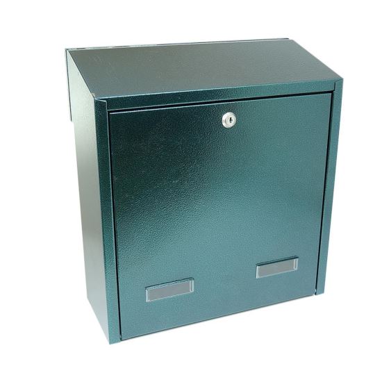 Mailbox, green, C4 format, 37.5x17.5x40 cm, Damech