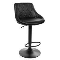 Sedia da cucina/bar, Artool, Kast, girevole, pelle ecologica, nero, 45,5x48,5x85 cm