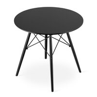 Tavolo in stile scandinavo, Artool, rotondo, MDF e legno, nero, 80x72 cm