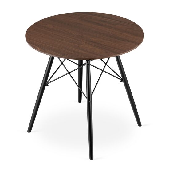 Tisch im skandinavischen Stil, Artool, rund, MDF und Holz, rustikal braun, 80x75 cm