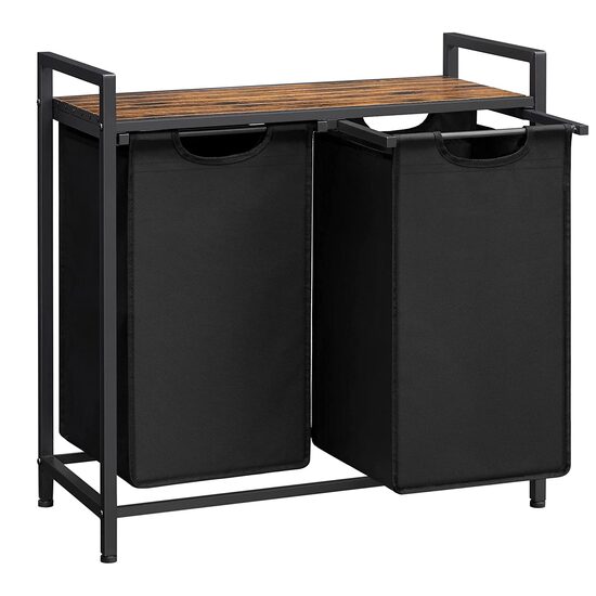 Mobile bagno, Leobert, pannello MDF, 2 ripiani, marrone, 73x33x72 cm