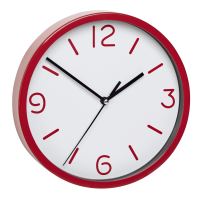 Orologio da parete analogico silenzioso, con coperchio in vetro, numeri grandi, rosso, TFA 60.3033.05