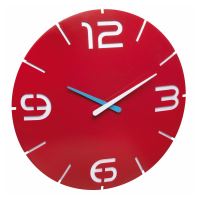 Orologio da parete colorato, analogico, creato dal designer, modello CONTOUR, rosso, TFA 60.3047.05