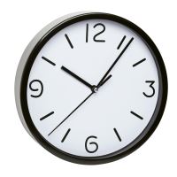 Orologio da parete analogico silenzioso, con copertura in vetro, numeri grandi, nero, TFA 60.3033.01