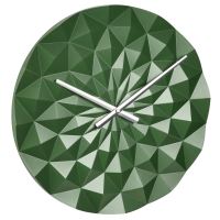Orologio da parete analogico geometrico di precisione di design, modello DIAMOND, verde metallizzato, TFA 60.3063.04