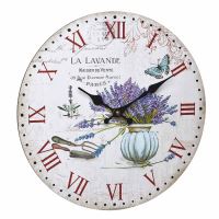 Orologio da parete analogico in MDF, design VINTAGE, La Lavande, TFA 60.3045.14