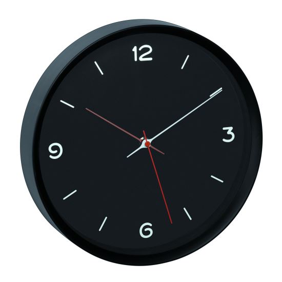 Silent Wanduhr, analog, schwarz, einfarbig, minimalistisches Design, TFA 60.3056.01