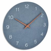 Orologio da parete analogico silenzioso in legno di precisione, design minimalista, blu, TFA 60.3054.06