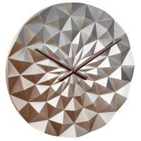Orologio da parete di design analogico di precisione geometrica, modello DIAMOND, oro rosa metallizzato, TFA 60.3063.51