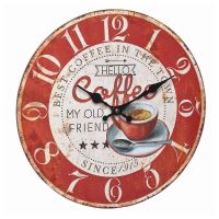 Orologio da parete analogico in MDF, design VINTAGE, Caffè, TFA 60.3045.12