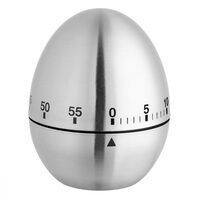 Timer da cucina analogico EGG, a forma di uovo, acciaio inossidabile, argento, TFA 38.1026