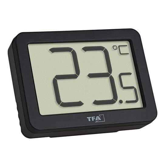 Termómetro ambiente digital, con soporte magnético, negro, TFA 30.1065.01