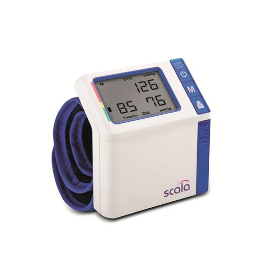 Automatisches digitales Handgelenk-Blutdruckmessgerät, ultradünn, 2x50 Speicher, WHO-Indikator, Arrhythmie-Erkennung, SCALA SC7130