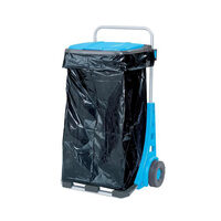 Supporto sacco immondizia con ruote per giardino, carrello trasporto navetta max 50 kg 120 l