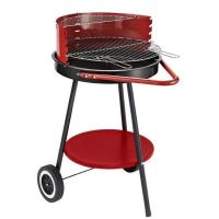 Barbacoa de jardín, parrilla redonda, orientable, con ruedas, 37x45 cm, Andalucía