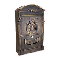Cassetta postale, alluminio, bronzo antico, 25,5x9x41 cm