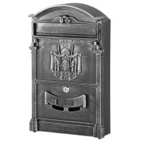Cassetta postale, alluminio anticato, 25,5x9x41 cm