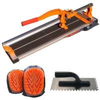 Fliesen- und Fliesenschneidemaschine, Profigerät, Gerät mit Lagern, 800 mm, mit Knieschützern und Zahnkelle, Richmann Exclusive