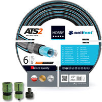 Tubo da giardino, antitorsione, 6 strati, con accessori, 1/2&quot;, 25 m, Cellfast