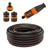 Tubo da giardino, anti-torsione, 6 strati, giunti, adattatore, ugello, 1/2&quot;, 20 m, NEO