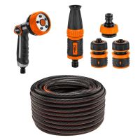 Tubo da giardino, antitorsione, 6 strati, 50 m, con pistola a spruzzo e 4 accessori, 1/2&quot;, NEO