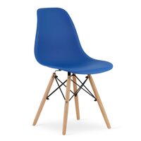 Sedia in stile scandinavo, Artool, Osaka, PP, legno, blu e naturale, 46x54x81 cm