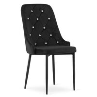 Sedia in stile scandinavo, Artool, Amore, velluto, metallo, nero, 48x56x93 cm