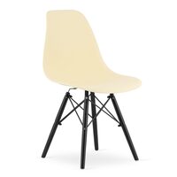 Sedia in stile scandinavo, Artool, Osaka, PP, legno, crema e nero, 46x54x81 cm