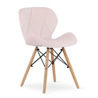 Sedia in stile scandinavo, Artool, Lago, velluto, legno, rosa, 48x43x74 cm