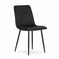 Sedia in stile scandinavo, Artool, Lava, velluto, metallo, nero, 43x51x90 cm