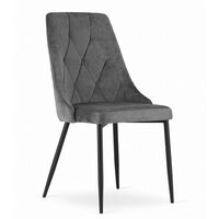 Sedia in stile scandinavo, Artool, Imola, velluto, metallo, grigio, 48,5x61x93,5 cm