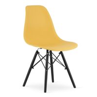 Sedia in stile scandinavo, Artool, Osaka, PP, legno, senape e nero, 46x54x81 cm