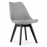 Sedia in stile scandinavo, Artool, Mark, PP, legno, grigio e nero, 49x55,5x82,5 cm