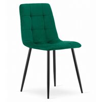 Sedia in stile scandinavo, Artool, Kara, velluto, metallo, verde e nero, 44,5x50,5x87 cm