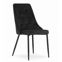 Sedia in stile scandinavo, Artool, Imola, velluto, metallo, nero, 48,5x61x93,5 cm