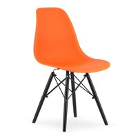 Sedia in stile scandinavo, Artool, Osaka, PP, legno, arancione e nero, 46x54x81 cm