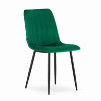 Sedia in stile scandinavo, Artool, Lava, velluto, metallo, verde e nero, 43x51x90 cm