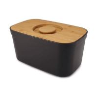 Portapane con Coperchio Tritatutto Nero - Joseph&amp;Joseph