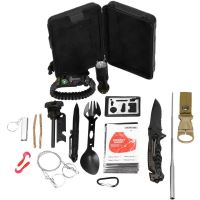 Kit turistico, sopravvivenza, multifunzionale, con kit, set 21 pezzi, 20x11x5 cm, Springos