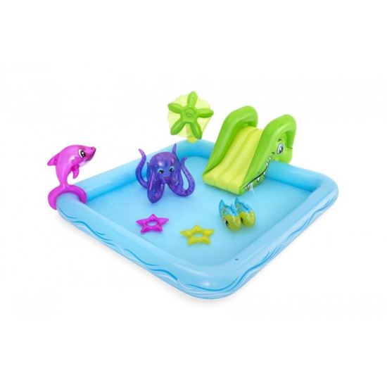 Aufblasbarer Pool für Kinder, zum Spielen, mit Rutsche, 239 x 206 x 86 cm, Bestway Fantastic Aquarium