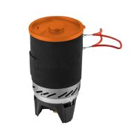 Fornello da campeggio, portatile, gas, accensione piezoelettrica, 3 in 1, 2200 W, acciaio inossidabile, con pentola, NEO