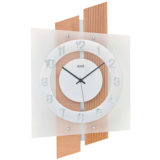 Orologio da parete AMS 5530, Quarzo, Bianco, Analogico, Moderno