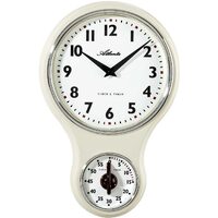 Orologio da parete Atlanta 6124/0, Quarzo, Bianco, Analogico, Classico