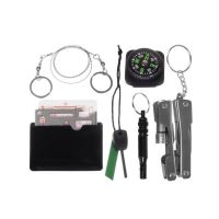 Kit turistico/sopravvivenza, con kit, set 7 pezzi, 13,5x8x3,5 cm, Isotrade
