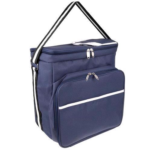 Borsa picnic termoisolante impermeabile con manico blu 35x23x35 cm Isotrade