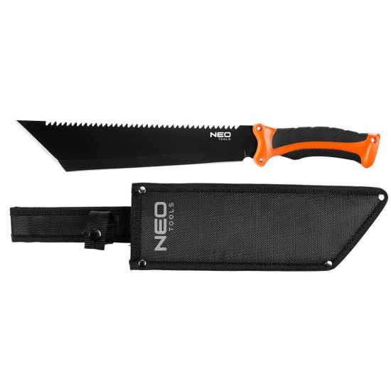 Machete, acciaio inossidabile, manico TPR+PP, modello Survival, con fodero, 40 cm, NEO